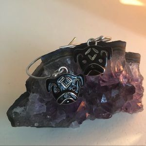 925 bulldog earrings stamped